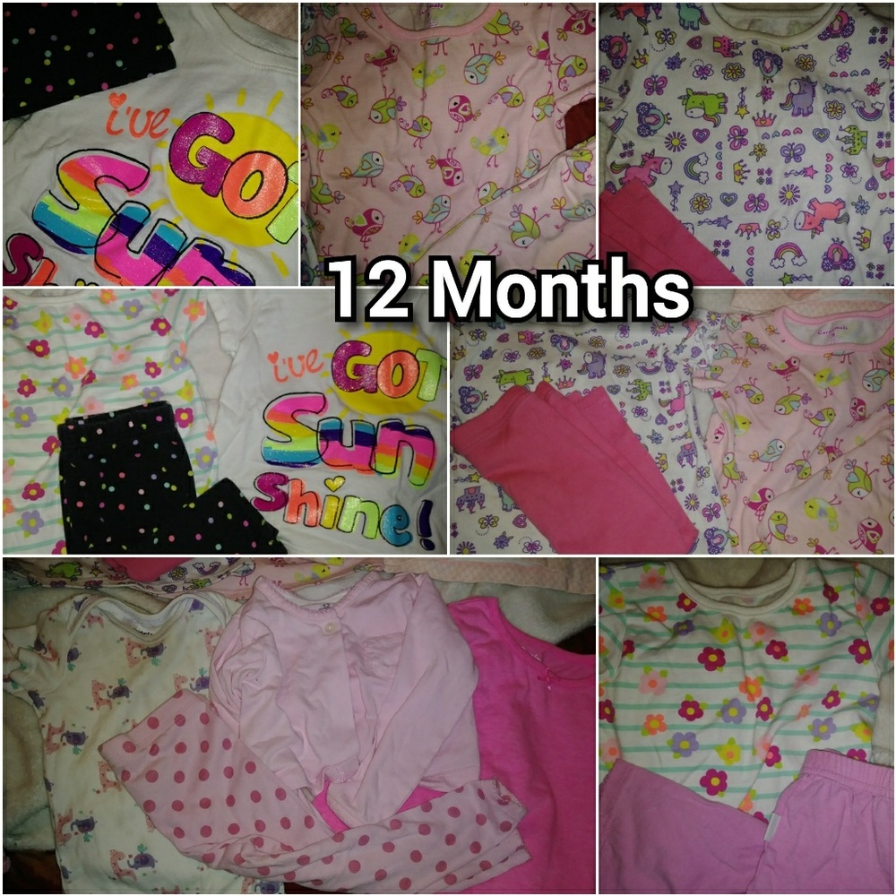 4 GROUPS ALL SZ 12MOS BABY GIRLS 35 PCS TOTAL